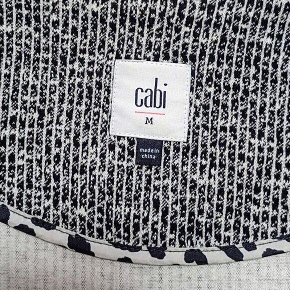 Cabi The Times Jacket Black White Tweed Open Front Cardigan Coat Women’s Medium - Picture 7 of 9